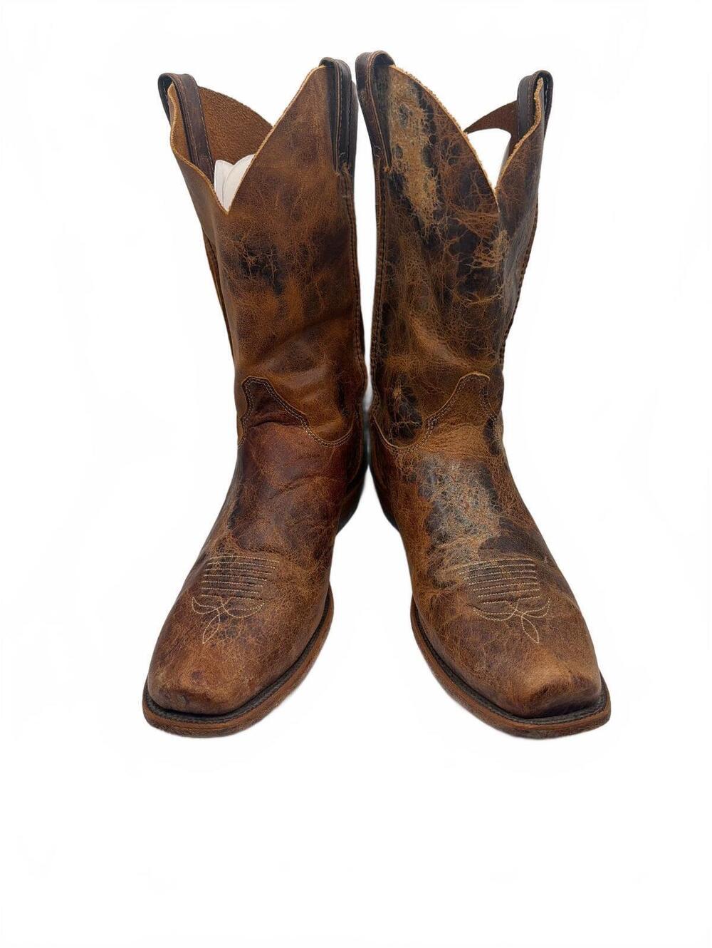 Justin BR733 Bent Rail Shawnee Brown Distressed Leather Cowboy Boot Mens 12 D US
